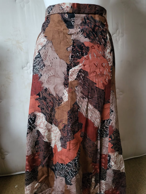 Vintage Patchwork Print Skirt Size 14. A-line. Handmade.