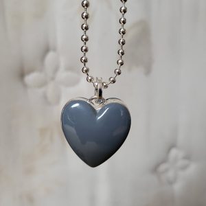 Grey Heart Pendant Necklace