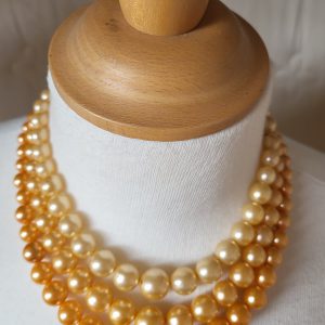 Orange Pearl Necklace, 46cm long.